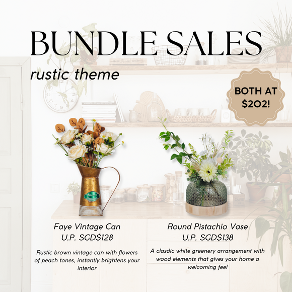 Ovation Lifestyle Vase Arrangements Bundle [Rustic Theme]
