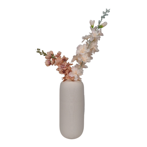 Ovation Lifestyle Large Cylinder Floral Clay Vase - Design 3