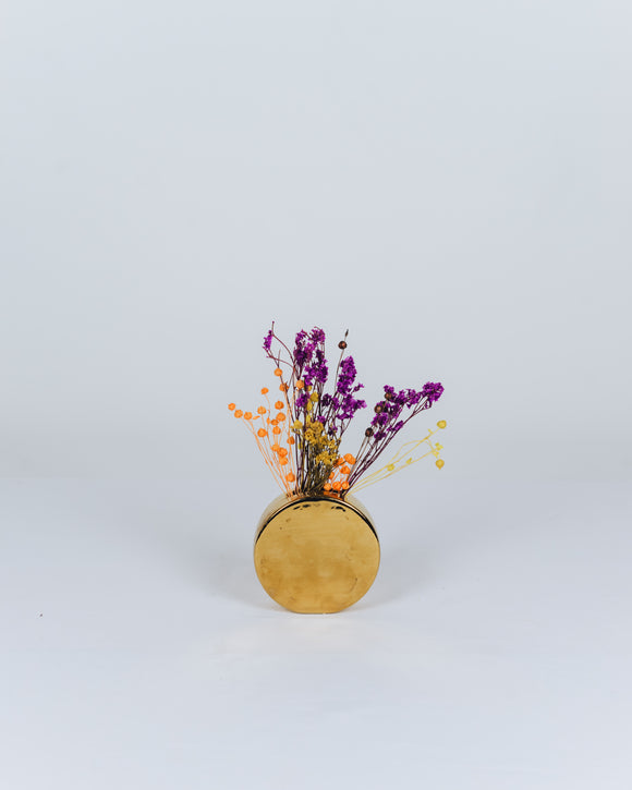 Ovation Lifestyle Gold Round Vase - Olive