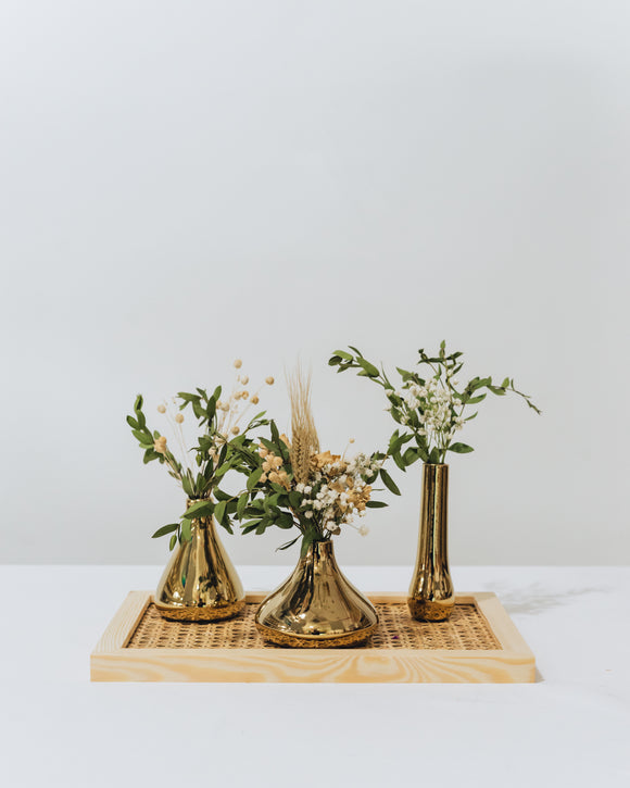 Ovation Lifestyle Mini Gold Vases Set - Olive